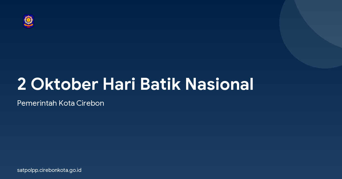 2 Oktober Hari Batik Nasional