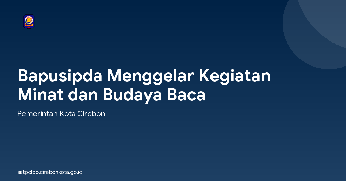Bapusipda Menggelar Kegiatan Minat dan Budaya Baca