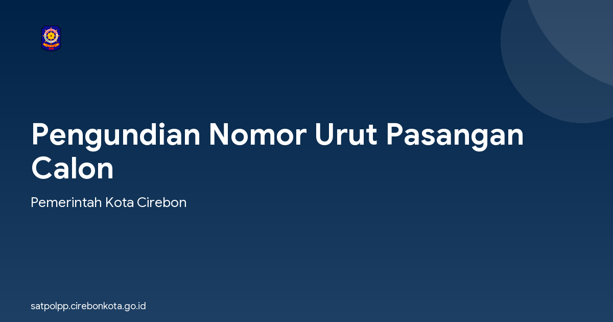 Pengundian Nomor Urut Pasangan Calon