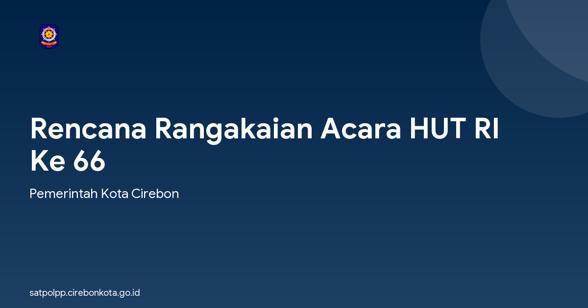 Rencana Rangakaian Acara HUT RI Ke 66