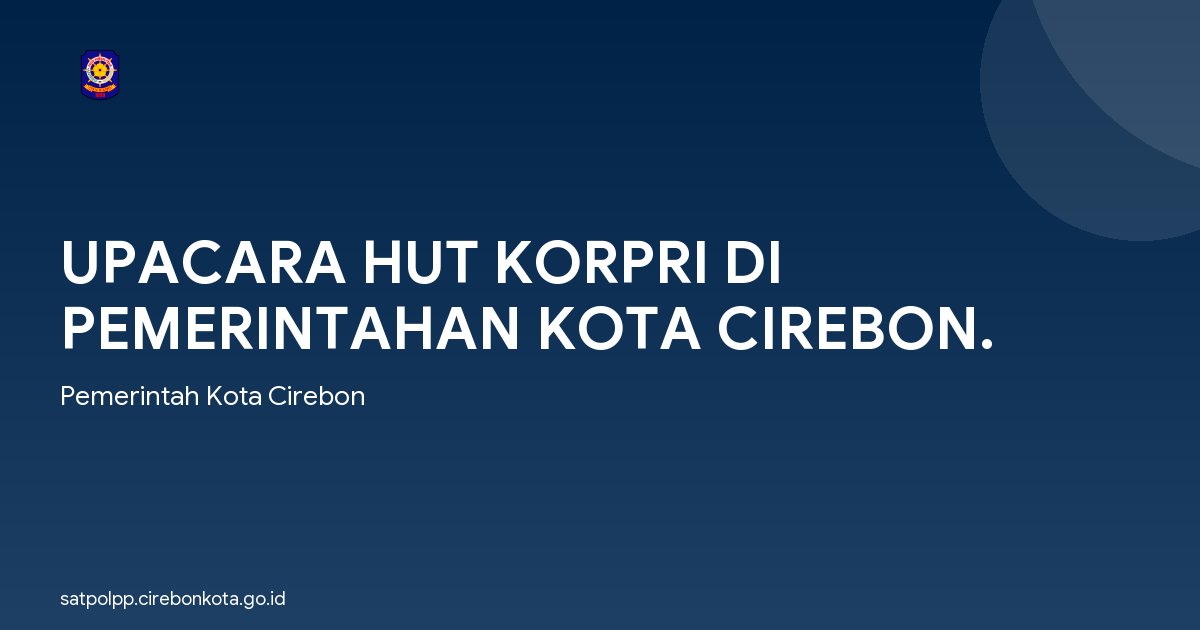 UPACARA HUT KORPRI DI PEMERINTAHAN KOTA CIREBON.