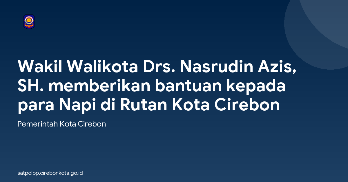 Wakil Walikota Drs. Nasrudin Azis, SH. memberikan bantuan kepada para Napi di Rutan Kota Cirebon