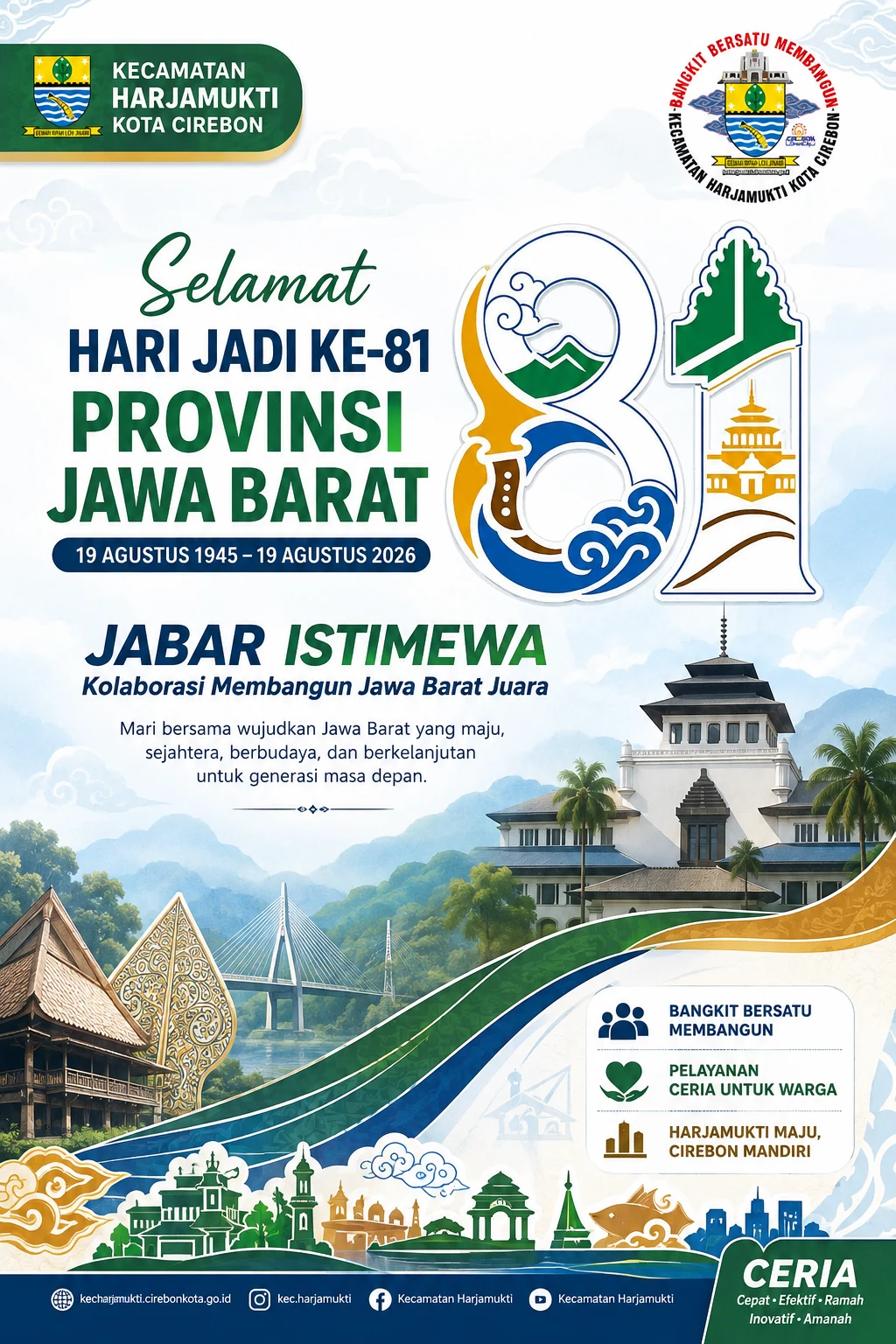 Kecamatan Harjamukti Sampaikan Selamat Hari Jadi ke-81 Provinsi Jawa Barat